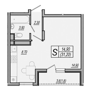 Студия 31.2м²