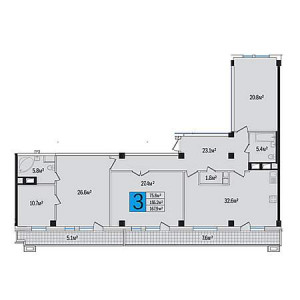 3 комнатная 167.9м²