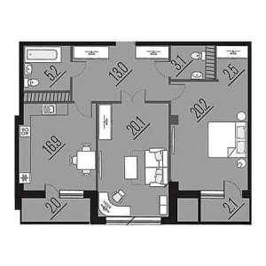 2 комнатная 85.1м²