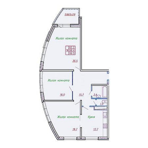 3 комнатная 99.3м²