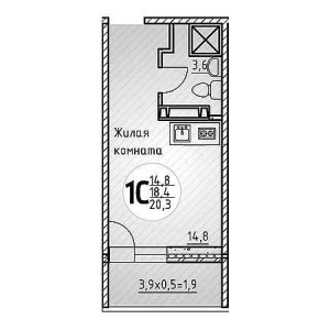Студия 20.3м²