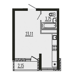 Студия 29.01м²