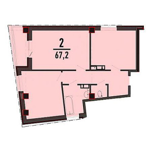 2 комнатная 67.2м²