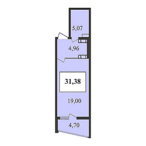 Студия 31.38м²