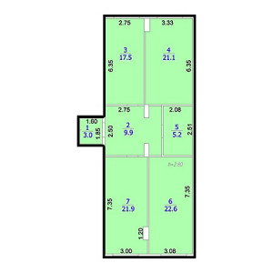 3 комнатная 101.2м²