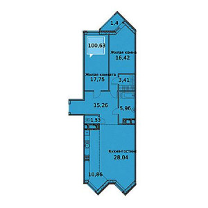 2 комнатная 100.63м²