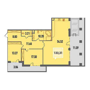 Пентхаус 133.31м²