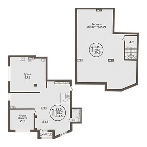 Пентхаус 214.6м²