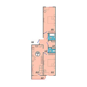 2 комнатная 75.8м²