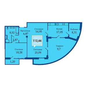 Пентхаус 112.44м²