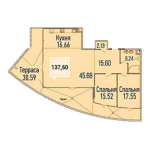 Пентхаус 137.6м²