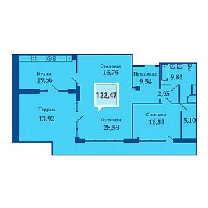 Пентхаус 122.47м²