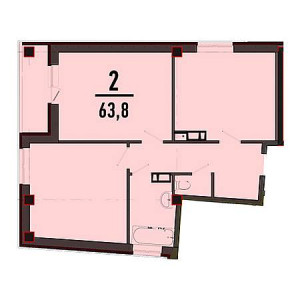 2 комнатная 63.8м²