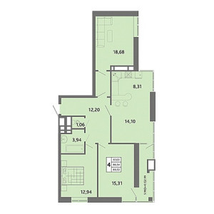 4+ комнат 89.53м²