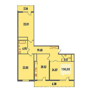 3 комнатная 130.03м²