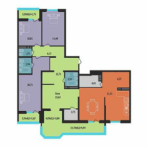 3 комнатная 145.91м²