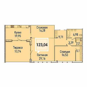 Пентхаус 123.04м²