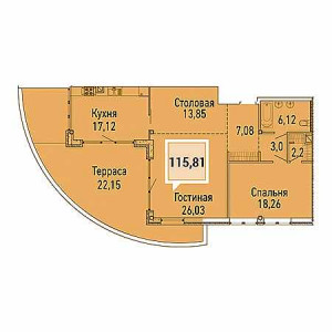 Пентхаус 115.81м²