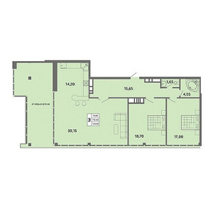 3 комнатная 123.9м²