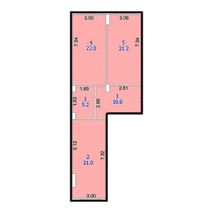 2 комнатная 79.4м²