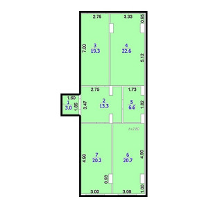 3 комнатная 105.7м²