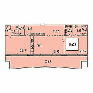 Пентхаус 146.29м²