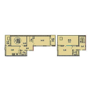 3 комнатная 84.05м²