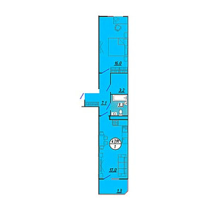 1 комнатная 47.91м²