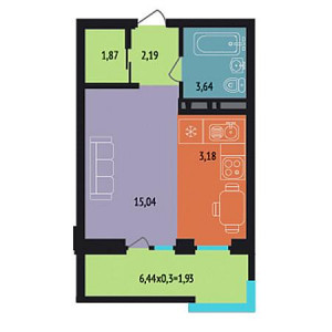 Студия 28.85м²