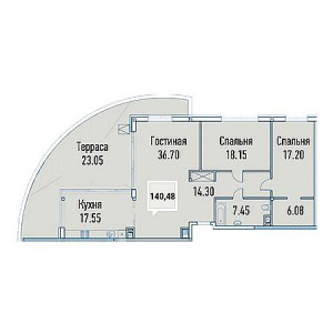 Пентхаус 140.48м²