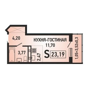 Студия 23.19м²