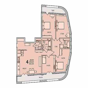 4+ комнат 151.19м²