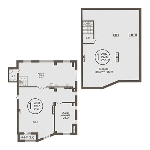 Пентхаус 256.3м²