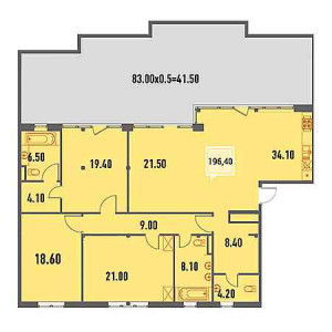 Пентхаус 196.4м²