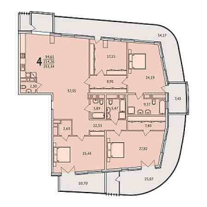 4+ комнат 253.34м²