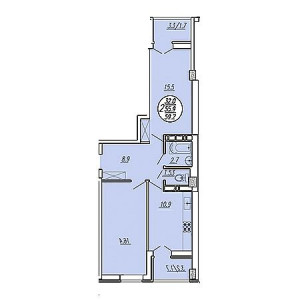 2 комнатная 59.2м²