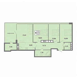 4+ комнат 115.41м²