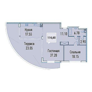 Пентхаус 116.65м²