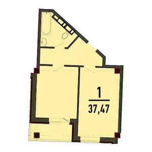 1 комнатная 37.47м²