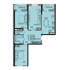 3 комнатная 84.7м²