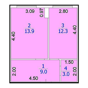 1 комнатная 37.21м²