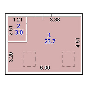 Студия 26.7м²