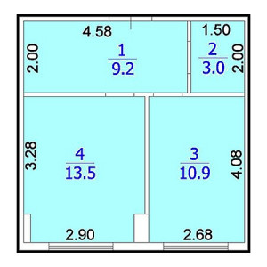 1 комнатная 36.61м²