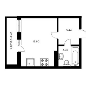 Студия 31.3м²