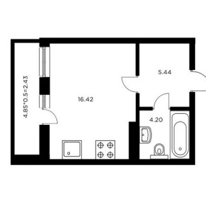 Студия 30.9м²