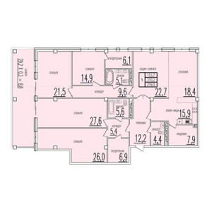 4+ комнат 219м²