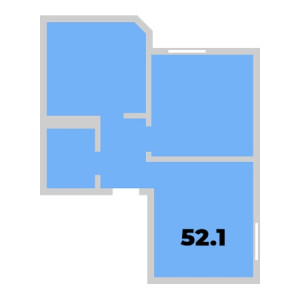 2 комнатная 52.1м²