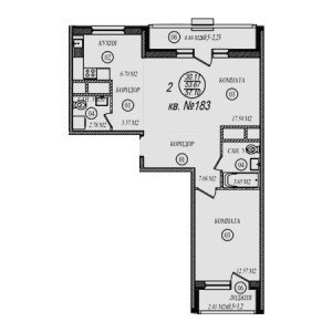 2 комнатная 57.1м²