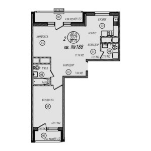 2 комнатная 57.11м²