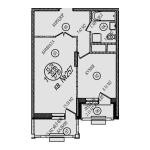 1 комнатная 37.03м²